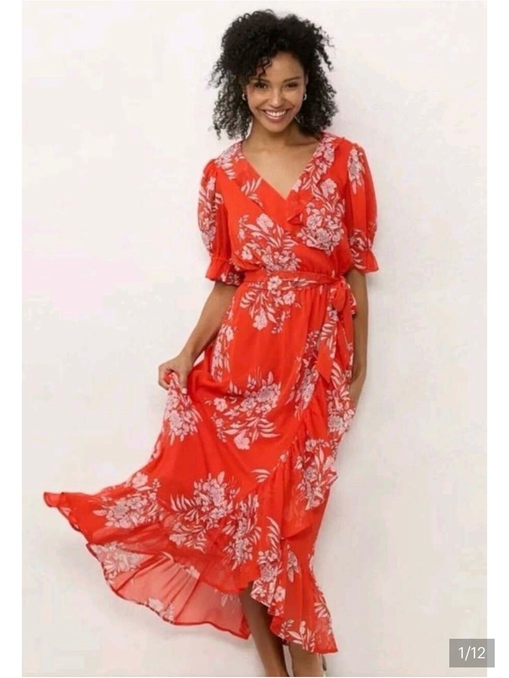 Lauren Conrad Red Ruffle Dress